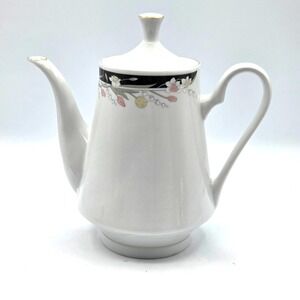 Crown Ming Fine Bone China COFFEE POT‎ Teapot W/LID JIAN SHIANG MICHELLE Pattern